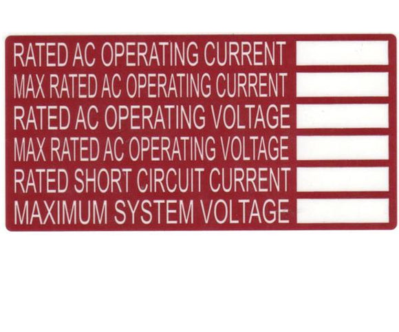 690.54 PV AC System Information Vinyl Label<br>(HT 596-00240)