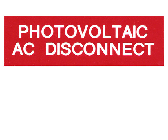 690.14(C)2acs AC Solar Disconnect Engraved Label<br>(UV Acrylic)