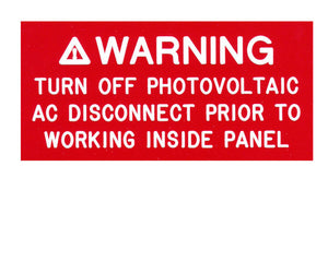110.27(c) Turn Off Photovoltaic AC Engraved Label<br>(UV Acrylic)