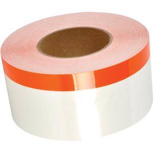 TT230SM White with Orange Stripe 4" Continuous Vinyl Roll<br>(HT 558-00382)