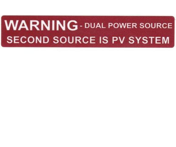 705.12(D)3 Dual Power Source Vinyl Label<br>(HT 596-00231)