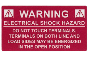 690.17 Switch or Circuit Breaker PV Warning Vinyl Label<br>(HT 596-00233)