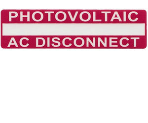 690.14(C)2acs Photovoltaic AC Disconnect Vinyl Label<br>(HT 596-00237)