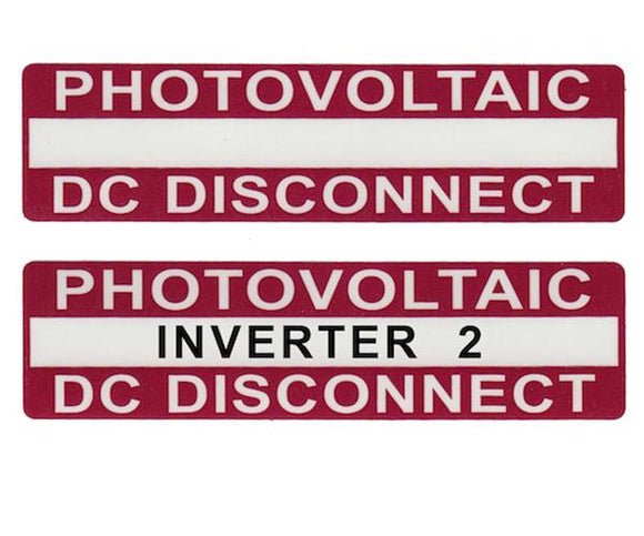 690.14(C)2dcs Photovoltaic DC Disconnect Vinyl Label<br>(HT 596-00238)