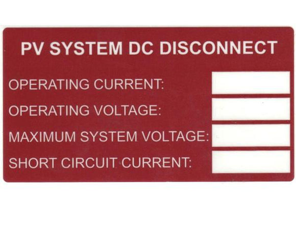 690.53 DC PV System Source Vinyl Label<br>(HT 596-00241)