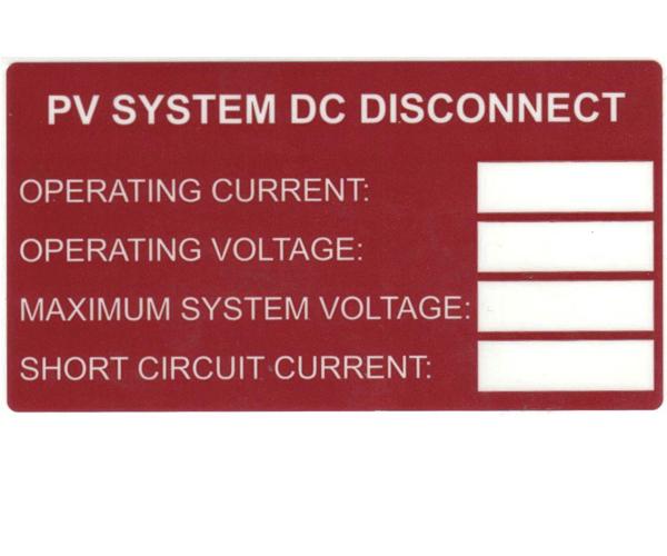690.53 DC PV System Source Vinyl Label 596-00241 – Specialty Solar