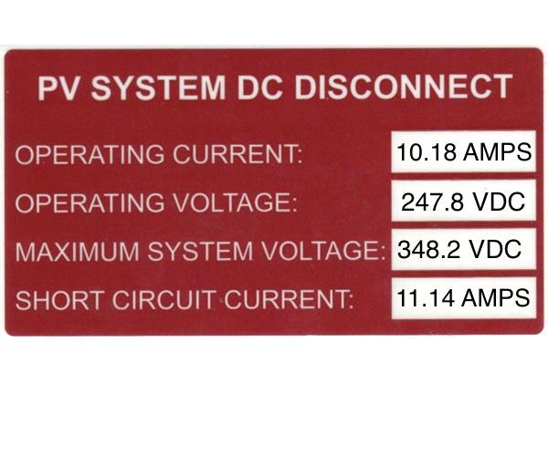 690.53 DC PV System Source Vinyl Label 596-00241 – Specialty Solar