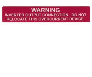 690.64(B)(7) Inverter Output Connection Vinyl Label<br>(HT 596-00368)