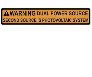 705.12(D)3 Dual Power Source Vinyl Label<br>(HT 596-00495)