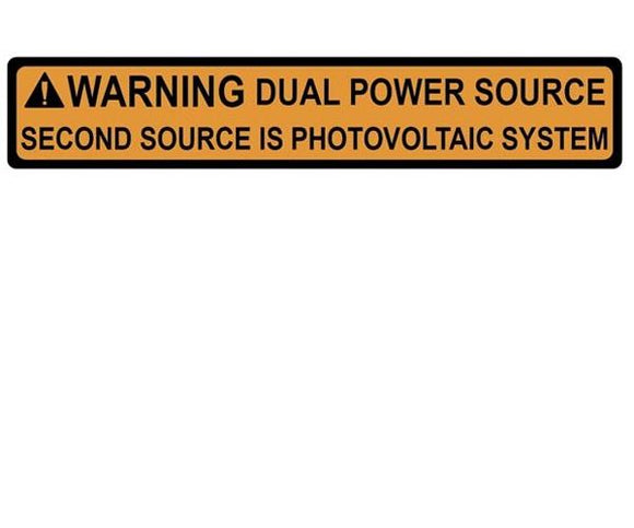 705.12(D)3 Dual Power Source Vinyl Label<br>(HT 596-00495)