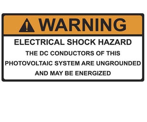 690.35(F)  Ungrounded PV System Vinyl Label<br>(HT 596-00588)