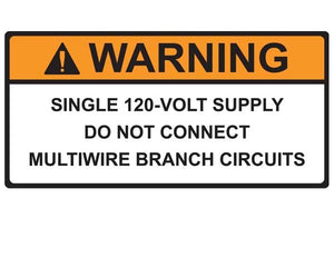 690.10(C) 120-volt Supply Vinyl Label<br>(HT 596-00591)