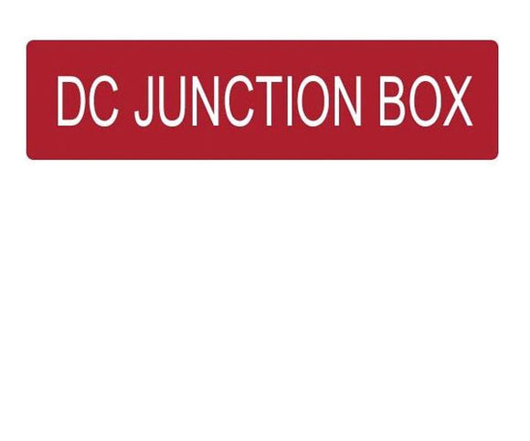 DC Junction Box Vinyl Label<br>(UV materials)