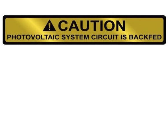 690.64 PV System Breaker Backfed Metal Label<br>(HT 596-00834)