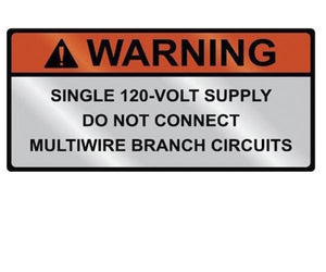 690.10(C) 120-volt Supply Metal Label<br>(HT 596-00837)