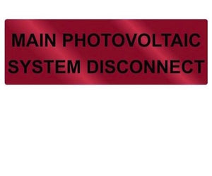 690.14(C) Main PV System Disconnect Metal Label<br>(HT 596-00860)
