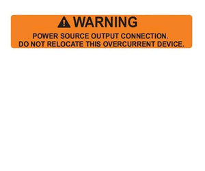 705.15 (B)(2)(c) Power Source Output Vinyl Label<br>(HT 596-00880)