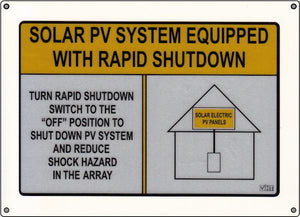 690.56 Rapid Shutdown Reflective Vinyl Placard<br>(HT 596-00885p)