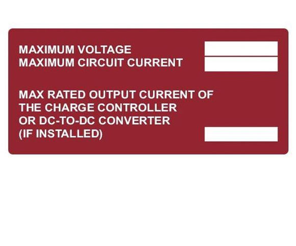 690.53 DC PV System Source Vinyl Label<br>(HT 596-00891)