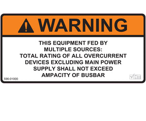 705.12 Warning Multiple Sources/Busbar Vinyl Label<br>(596-01000)