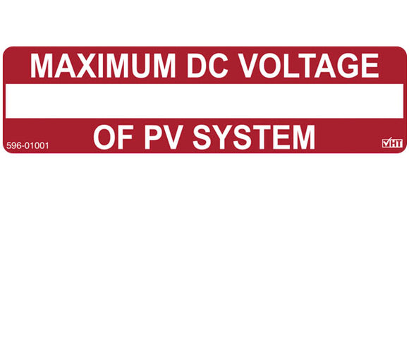 690.53 Maximum DC Voltage Vinyl Label<br>(HT 596-01001)