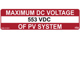 690.53 Maximum DC Voltage Vinyl Label<br>(HT 596-01001)