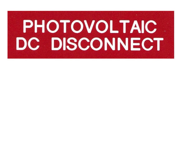 690.14(C)2dcs DC Solar Disconnect Engraved Label<br>(UV Acrylic)