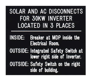 690.56(B) Remote Located Power Sources Engraved Label<br>(UV Acrylic)