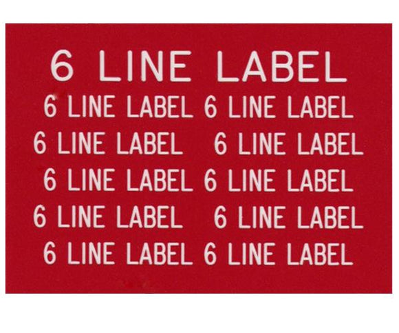 6-Line Printed Vinyl Label Designer<br>(UV materials)