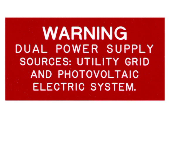 705.12(D)3 Dual Power Source V2 Engraved Label<br>(UV Acrylic)