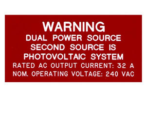 705.12 LADBS Dual Power Sources Engraved Label<br>(UV Acrylic)