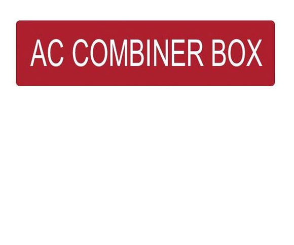 AC Combiner Box Vinyl Label<br>(UV materials)
