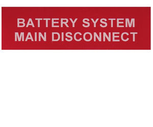 Battery Disconnect Vinyl Label<br>(UV materials)