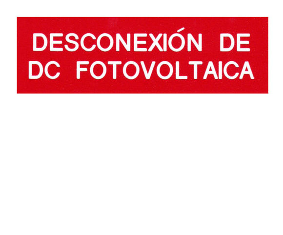 690.14(C)2dcs DC Solar Disconnect Engraved Label (Spanish)<br>(UV Acrylic)