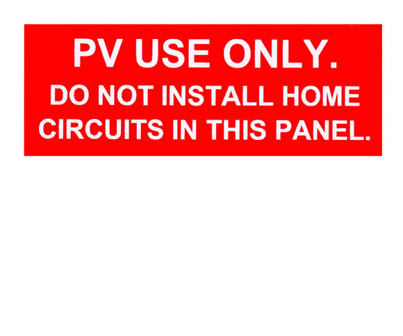 PV Use Only Vinyl Label<br>(UV materials)