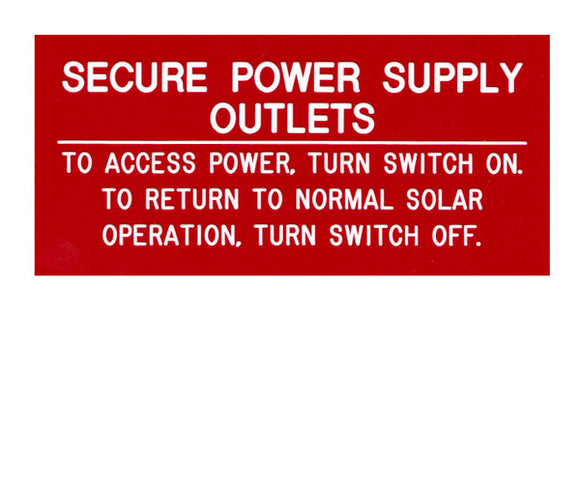 Secure Power Supply Engraved Label<br>(UV Acrylic)