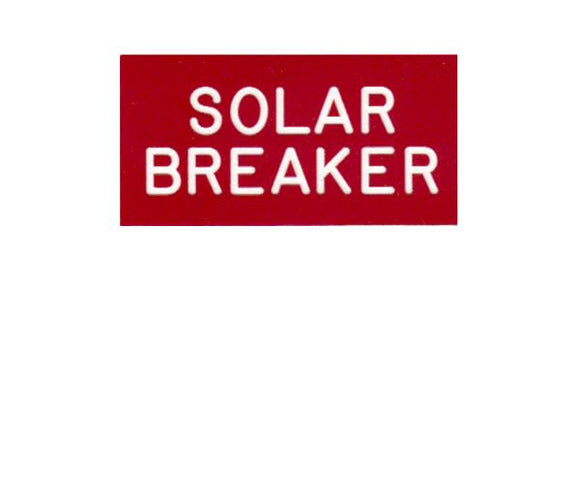 690.64 Solar Breaker Engraved Label<br>(UV Acrylic)
