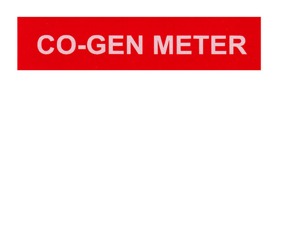 Co-Gen Meter Vinyl Label<br>(UV materials)