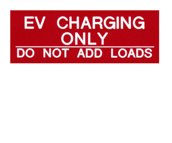 EV Charging Engraved Label<br>(UV Acrylic)