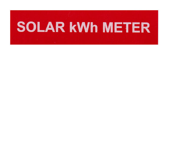 Solar kWh Meter Vinyl Label<br>(HT materials)