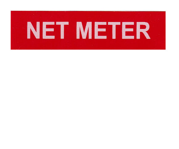 Net Meter Vinyl Label<br>(UV materials)