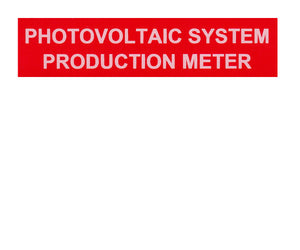 Photovoltaic Production Meter Vinyl Label<br>(UV materials)