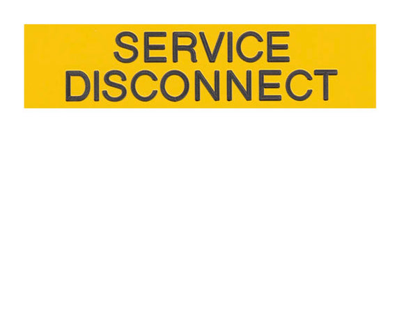 Service Disconnect Engraved Label<br>(UV Acrylic)