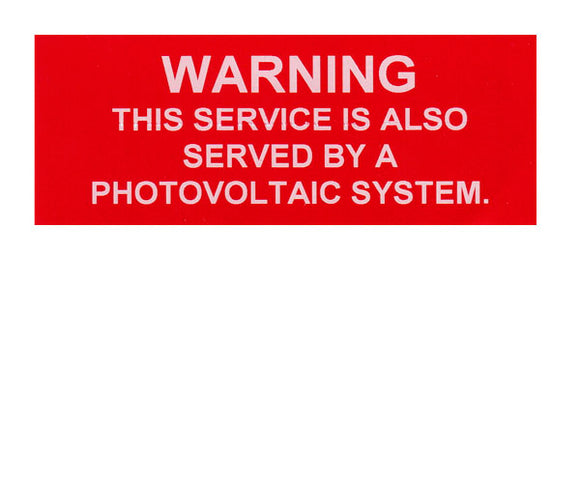 Warning Service Served by PV System Vinyl Label<br>(UV materials)