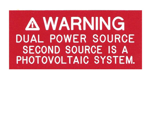 705.12(D)3 Dual Power Source V1 Engraved Label<br>(UV Acrylic)
